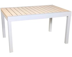 sweeek - Uittrekbare tuintafel elora wit aluminium, 8 plaatsen