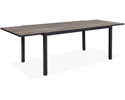 sweeek - Uittrekbare tuintafel nashville 160/240 cm 8 plaatsen 160/240 x 90 x 75 cm blad met donker houteffect
