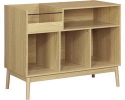sweeek - Vinyl opbergmeubel met houtdecor, dune, l 100 x b 48 x h 81,5cm