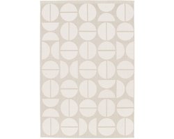 sweeek - Vloerkleed voor binnen en buiten met geometrische patronen, crème en beige - megan