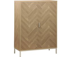 sweeek - Wandkast 2 deuren houtdecor visgraatmotief 80cm - budapest