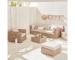 sweeek - Wicker loungeset caligari - 5 plaatsen