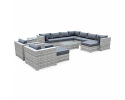 sweeek - Wicker loungeset tripoli - 12 tot 14 plaatsen
