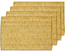 Sweet Home Collection Trends Two Tone 100% Cotton Woven Placemat (4 Pack), 13" x 19", Orange