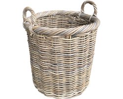 Sweet Living Hoge Ronde Mand (XL) - D52xH51 cm - Rotan Plantenmand - Houtmand