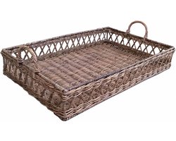 Sweet Living Rieten Dienblad Met Open Rand L - 60x40x10cm