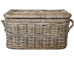 Sweet Living Rieten Mand Met Deksel - 50x28xH26 cm