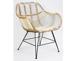 Sweet Living Rotan Kuipstoel Naturel - 69x67xH79 cm