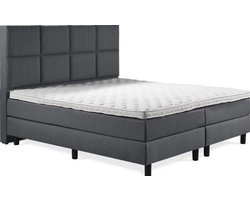Sweet Sleep Boxspring Luxe - 8-Vlaks Hoofdbord - 160x210 - Antraciet