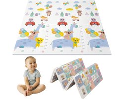Sweet Sprout Speelmat – Speelkleed - Kinderen – Boxkleed - Babygym - Zachte Kruipmat met dieren – Speelmat foam - Baby - Opvouwbaar - Babyshower - 150x200cm - Inclusief opbergtas