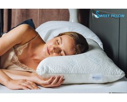 SweetPillow - Hoofdkussen - 30 nachten proefslapen - Verstelbaar design - Traagschuim hoofdkussen met bamboe hoes - Slaapkamer- Kussen - Memory foam - Slaapkussen tegen nekklachten - BuikSlaper - Zijslaper - Rugslaper