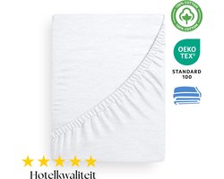 SweetSleeping Molton Hoeslaken - 200 x 220cm + 30cm - Wit - Strijkvrij - 100% Katoen - Oeko-Tex® Gecertificeerd - Ultra soft - Hoge hoeken - Met elastiek - Hotelkwaliteit - Molton - Ook Geschikt voor lucht/waterbed
