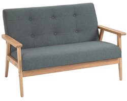 Sweiko 2 zits Bank - Fauteuil - Linnen stof - 115 x 66.5 x 73 cm - Donkergrijs