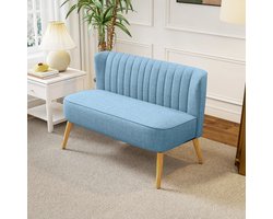 Sweiko 2 zits Bank - Linnen stof - Zachte vulling - 117 x 56.5 x 77 cm - Blauw