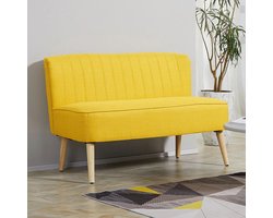 Sweiko 2 zits Bank - Linnen stof - Zachte vulling - 117 x 56.5 x 77 cm - Geel