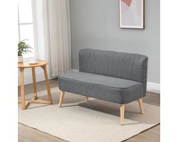 Sweiko 2 zits Bank - Linnen stof - Zachte vulling - 117 x 56.5 x 77 cm - Grijs