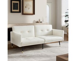 Sweiko Bank - 2-in-1 slaapbank - Verstelbare rugleuning - Velvet - Beige