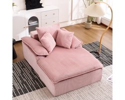 Sweiko Bank - Fauteuil - 3 kussens - Brede armleuningen - Geen montage nodig - Roze