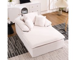 Sweiko Bank - Fauteuil - 3 kussens - Brede armleuningen - Geen montage nodig - Wit