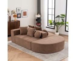 Sweiko Bank - Volledig samengeperst - Modulaire bank - Geen montage nodig - Chenille stof - Bruin