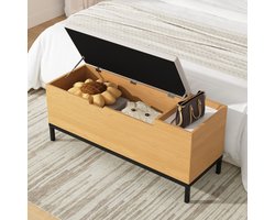 Sweiko Bedbank - Opbergbank - Opbergkast - Schoenenbank - 115 × 49.5 × 40 cm - Natuurlijke