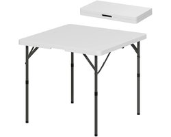Sweiko Campingtafel - Opvouwbaar - Hoogte verstelbaar - Kunststof + Metaal - Wit