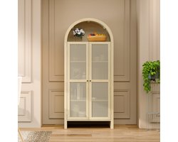 Sweiko Dressoir - Boheems - Opbergruimte - Boog - Rotan deuren - Natuurlijk