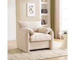Sweiko Fauteuil - Chenille stof - Eenpersoonsbank - Beige
