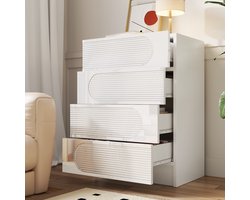 Sweiko Ladekast - 4 lades - Volledig uitschuifbare lades - Wit