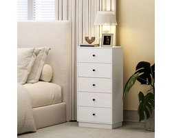 Sweiko Ladekast - 5 lades - MDF - 47 x 29 x 95 cm - Wit