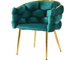 Sweiko Luxe Fluwelen Stoelen (Een stoel) Eetkamer stoel, make-up stoel, moderne mode stijl stoel, Vergulde ijzeren benen, Groener stoel, bubbel stoel