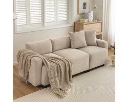 Sweiko Modern design bank, Gestoffeerd meubilair, bank, 3-zits bank, woonkamer bank, bank met decoratief kussen