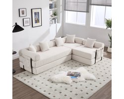 Sweiko Modulaire bank - Vrij configureerbaar - 4 -zits hoekbank - Slaapbank - Beige