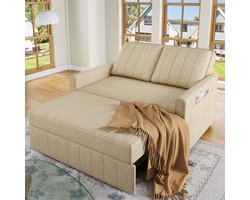Sweiko Opklapbare Slaapbank - Met slaapfunctie - Sofa - Verstelbare rugleuning - 180 x 127 cm - Khaki