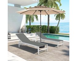 Sweiko Parasol - 3 niveaus - Automatisch sturen - Kantelbaar - Zonder Voet - Beige