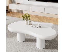 Sweiko Salontafel - Onregelmatige wolkvorm - 97 x 67 x 32 cm - MDF - Met viltjes - Wit