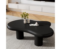 Sweiko Salontafel - Onregelmatige wolkvorm - 97 x 67 x 32 cm - MDF - Met viltjes - Zwart