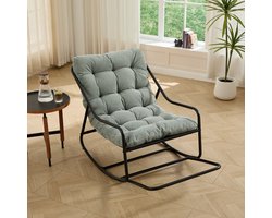 Sweiko Schommelstoel - Met kussen - Corduroy - Metalen frame - Licht groen