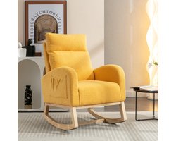 Sweiko Schommelstoel - Teddy - Gewatteerde fauteuil - Geel