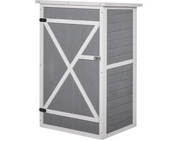 Sweiko Tuinhuis - Gereedschapsschuur - 2 planken - Weerbestendig - 75 x 56 x 115 cm - Grijs
