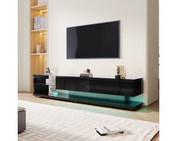 Sweiko TV kasten, lowboards, glanzend woonkamermeubilair, glazen scheidingswanden en variabele LED verlichting
