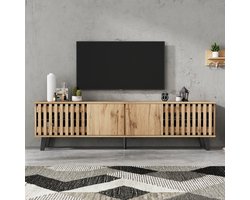 Sweiko TV-meubel - 8 opbergvakken - Geschikt voor een 70-inch TV - Houtnerf