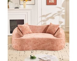 Sweiko Tweezitsbank - Gebogen armleuningen - 2 kussens - Geen montage nodig - Roze