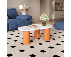 Sweiko Wolkvormige salontafel, lengte 99,5 cm, breedte 43~58 cm, hoogte 35,5 cm, gelakt MDF blad en PVC poten