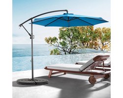 Sweiko Zweefparasol - Strandparasols - Achthoekig - Met Zwengel - Zonder Voet - Blauw