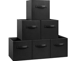 SWILIX ® Multifunctioneel Opbergmand / Opbergbox - kast organizer - 6 Stuks - 20 L - Zwart