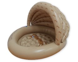 Swim Essentials | Beige Panterprint Zwembad Ø 100 cm met Zonnescherm