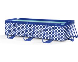 Swim Essentials | Donkerblauw/Wit Abstract Opzet Zwembad 400x200x100 cm