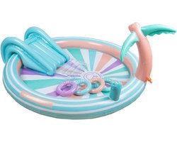 Swim Essentials Speelzwembad met Glijbaan - Kinderzwembad - Regenboog - 210 x 150 cm