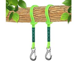 Swing Bevestiging met Touw, 0.6 m, Stevige Carabiner Bevestiging, Hangtouw voor Schommels, Hangmatten en Speeltuinen, Duurzaam en Betrouwbaar